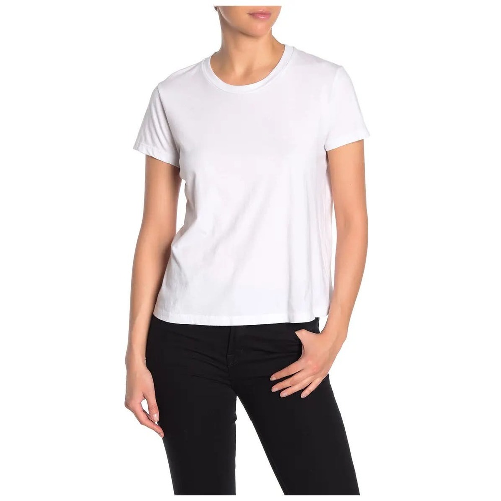 James Perse Women's Vintage Little Boy Soft Cotton Tee T-Shirt in White
